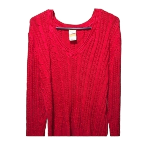 Faded Glory size extra large red cable knit sweater - Picture 1 of 9